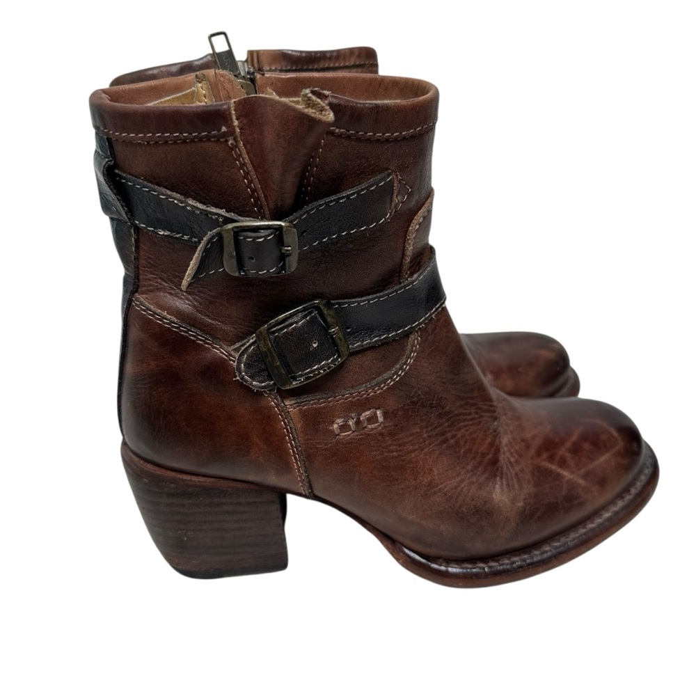 BED|STU Women's Brown Leather Ankle Boots Size 6.5